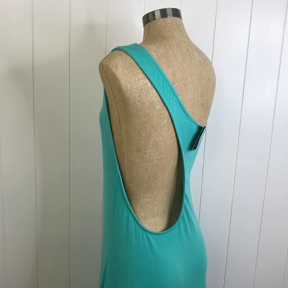 Free People Beach Saturday Night Teal One Shoulder Maxi Size Large - Picture 4 of 12